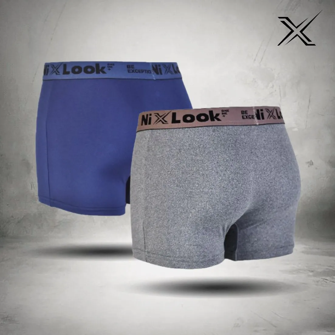 NixLook Mens Premium Boxer Brief Combo (Navy & Ash 2pc) - Image 2