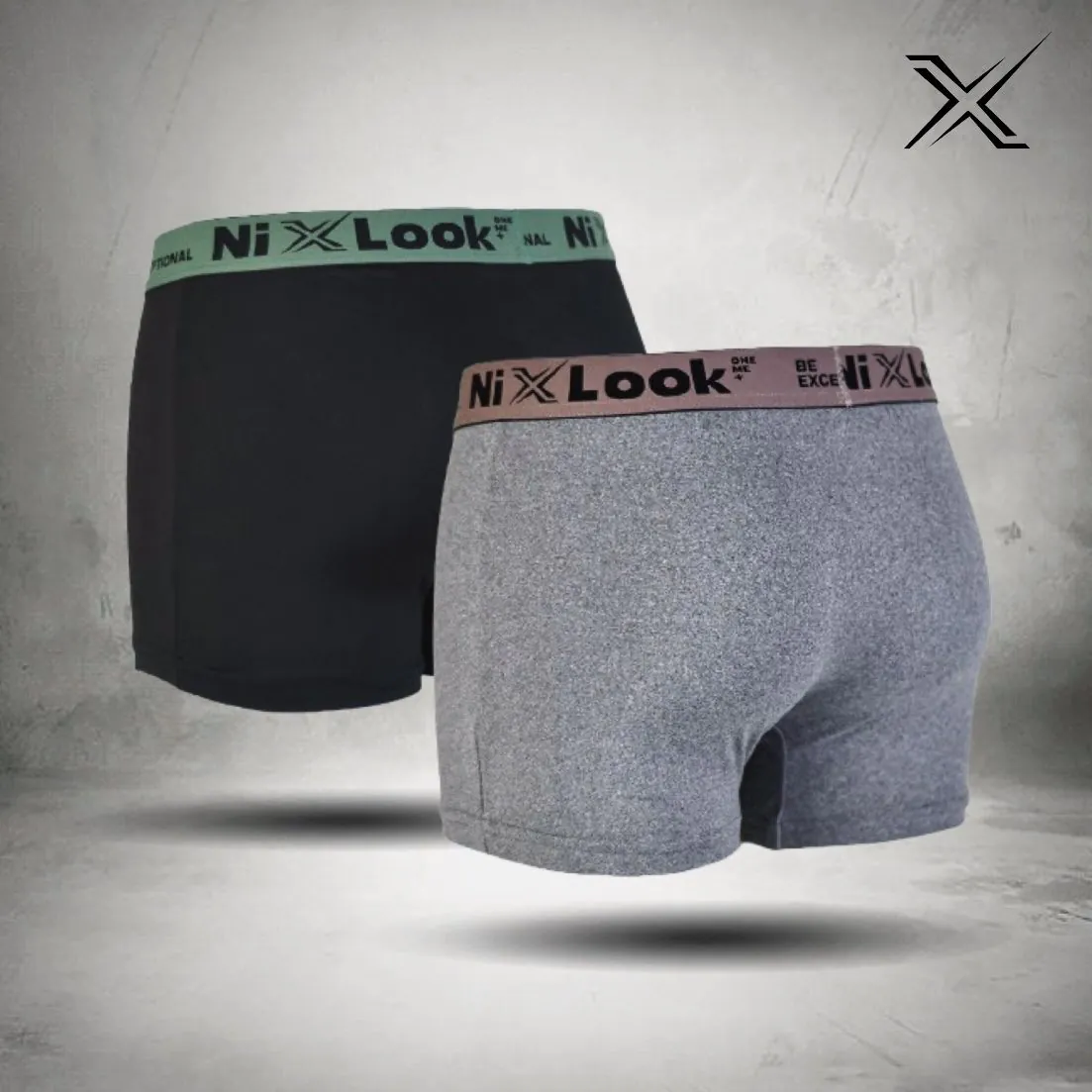 NixLook Mens Ultra soft Boxer Brief Combo (Ash & Black 2pc) - Image 2