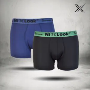 NixLook Mens Premium Boxer Brief Combo (Navy & Black 2pc)