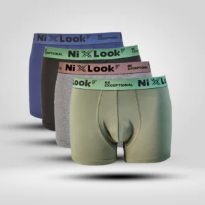 NixLook Mens Ultra Soft Boxer Brief Combo (Ash-Olive-Navy-Black 4pcs)